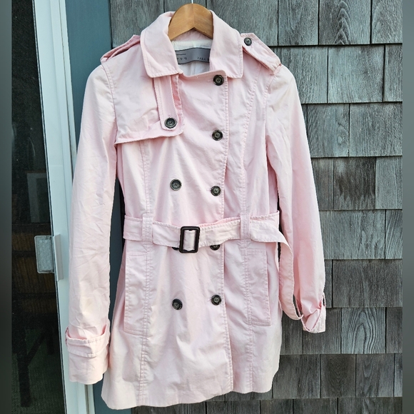 Zara Rose Pink Trench Coat - size medium - Picture 4 of 11